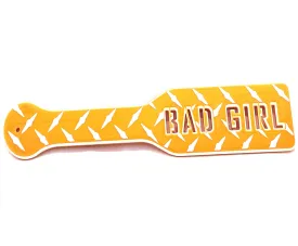 3D Printed Spanking Paddle BAD GIRL Orange and White