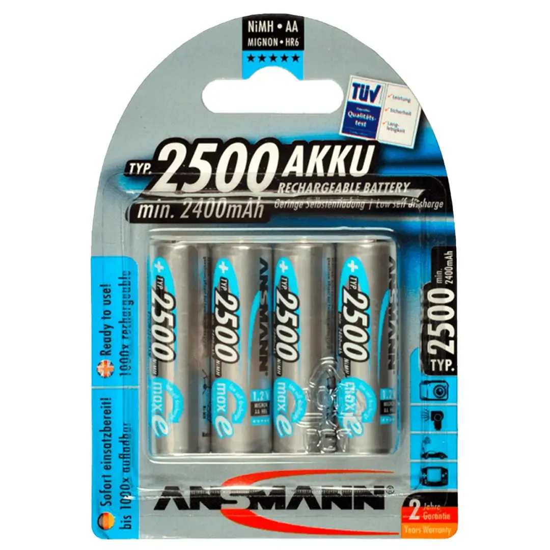 4 x Rechargeable Batteries AA Size / 2500 mAh by Minox