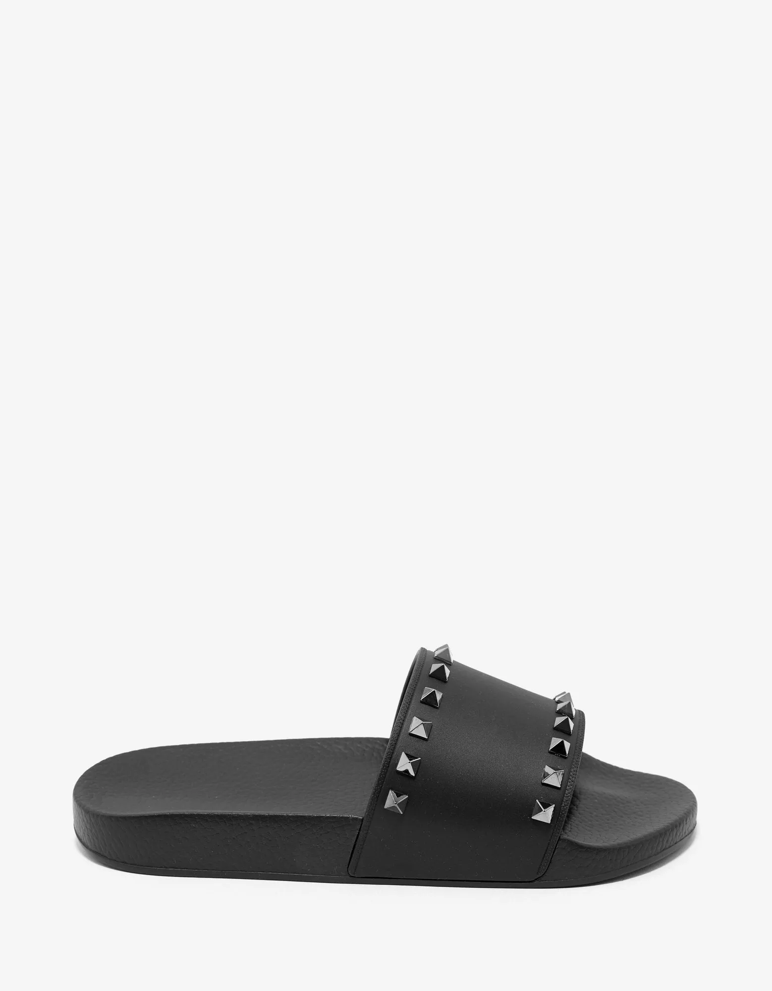 Black Rockstud Slide Sandals