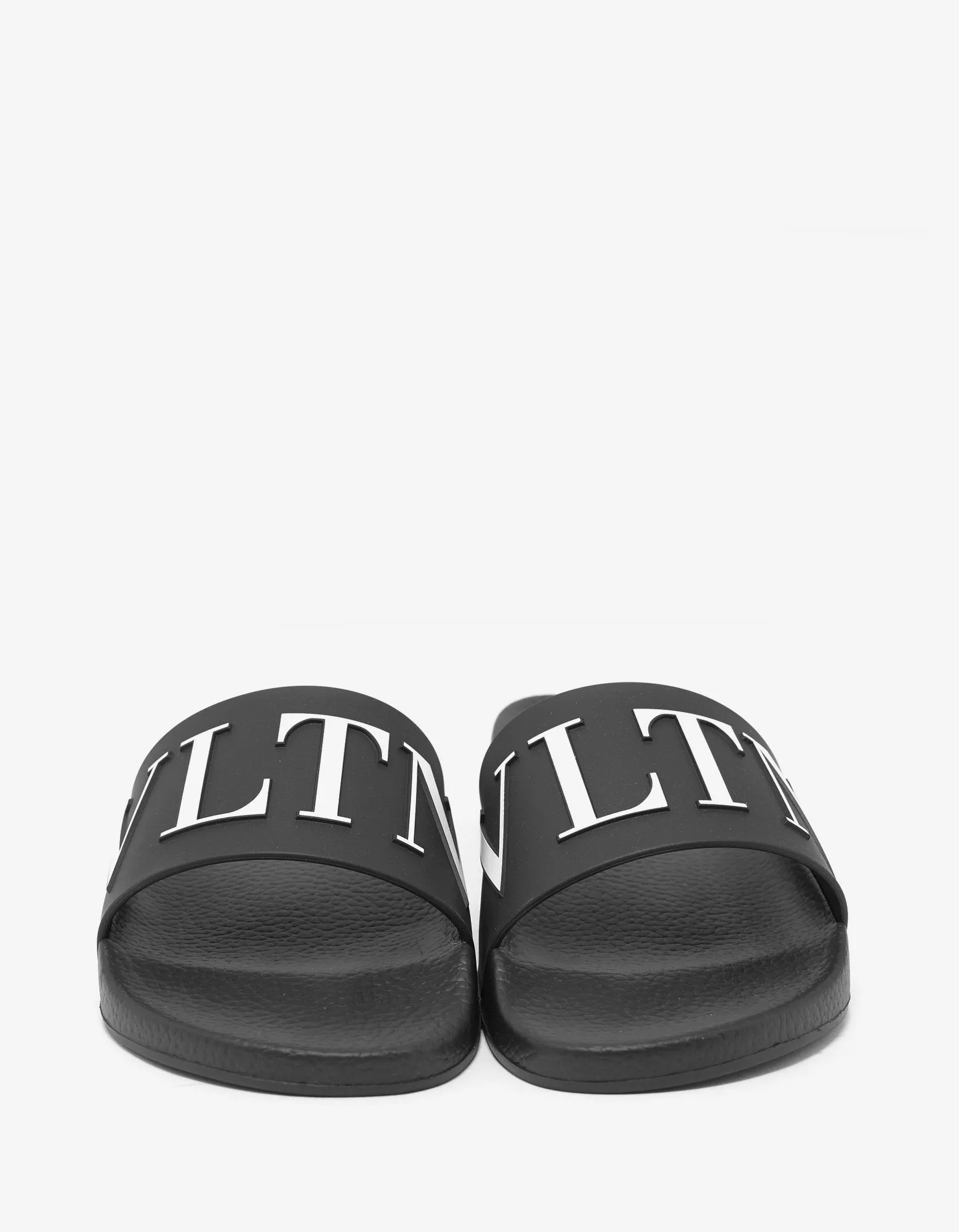 Black VLTN Slide Sandals