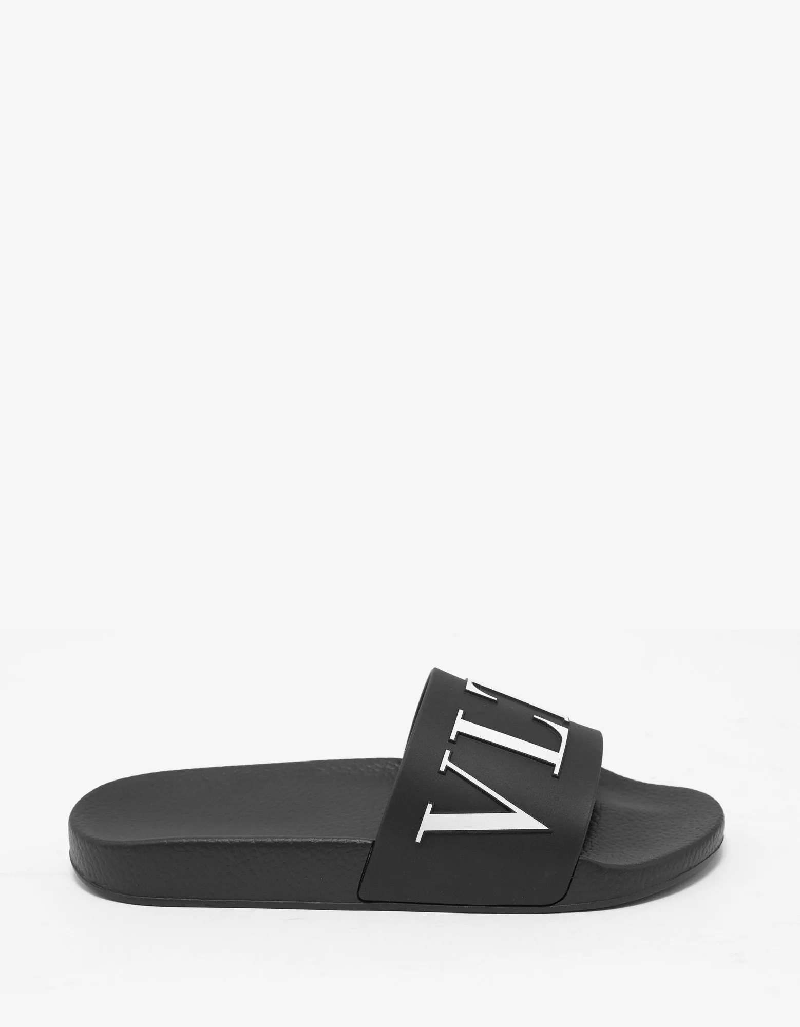 Black VLTN Slide Sandals