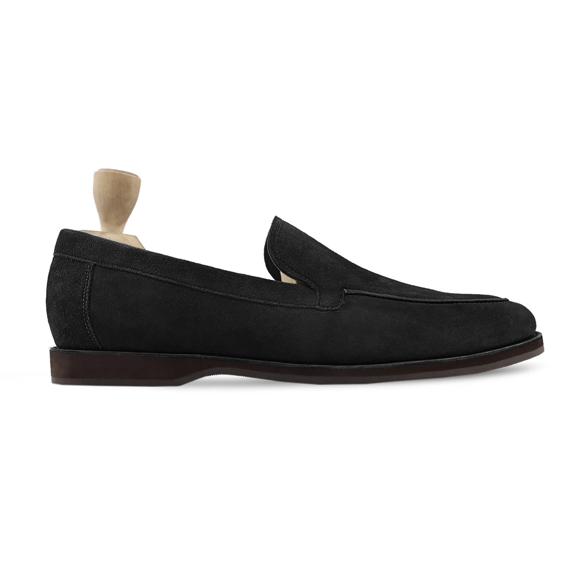 Chikafusa - Men's Black Kid Suede Loafer