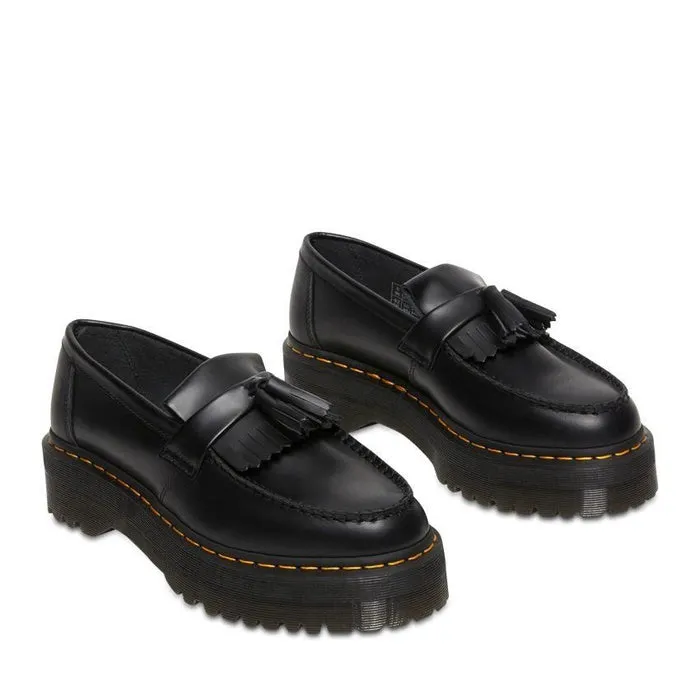 Dr Martens Adrian Quad Black Smooth Loafer Shoes