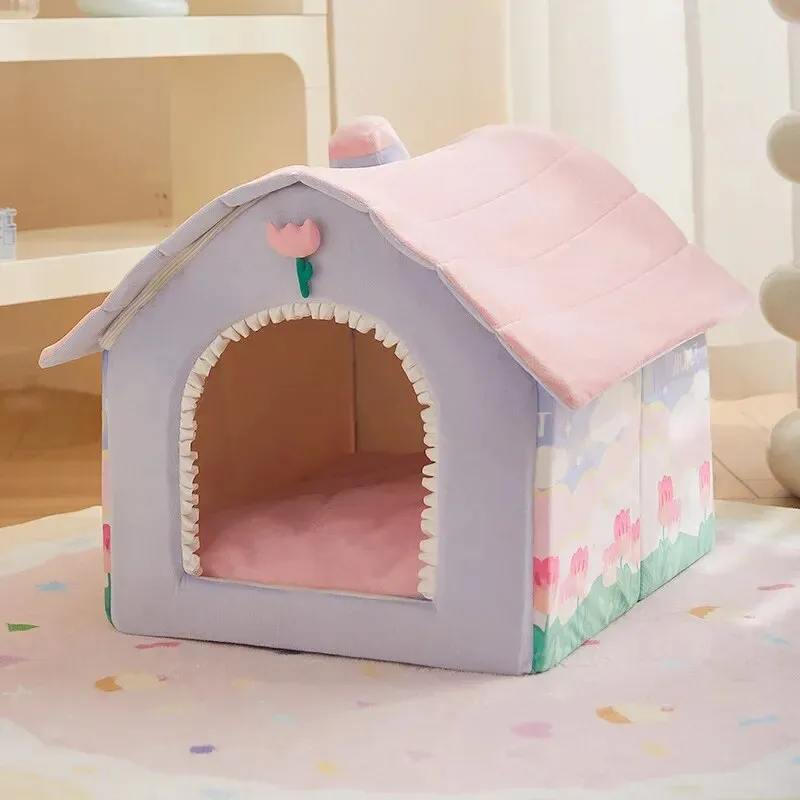 Foldable Fluffy Comfy Pet House