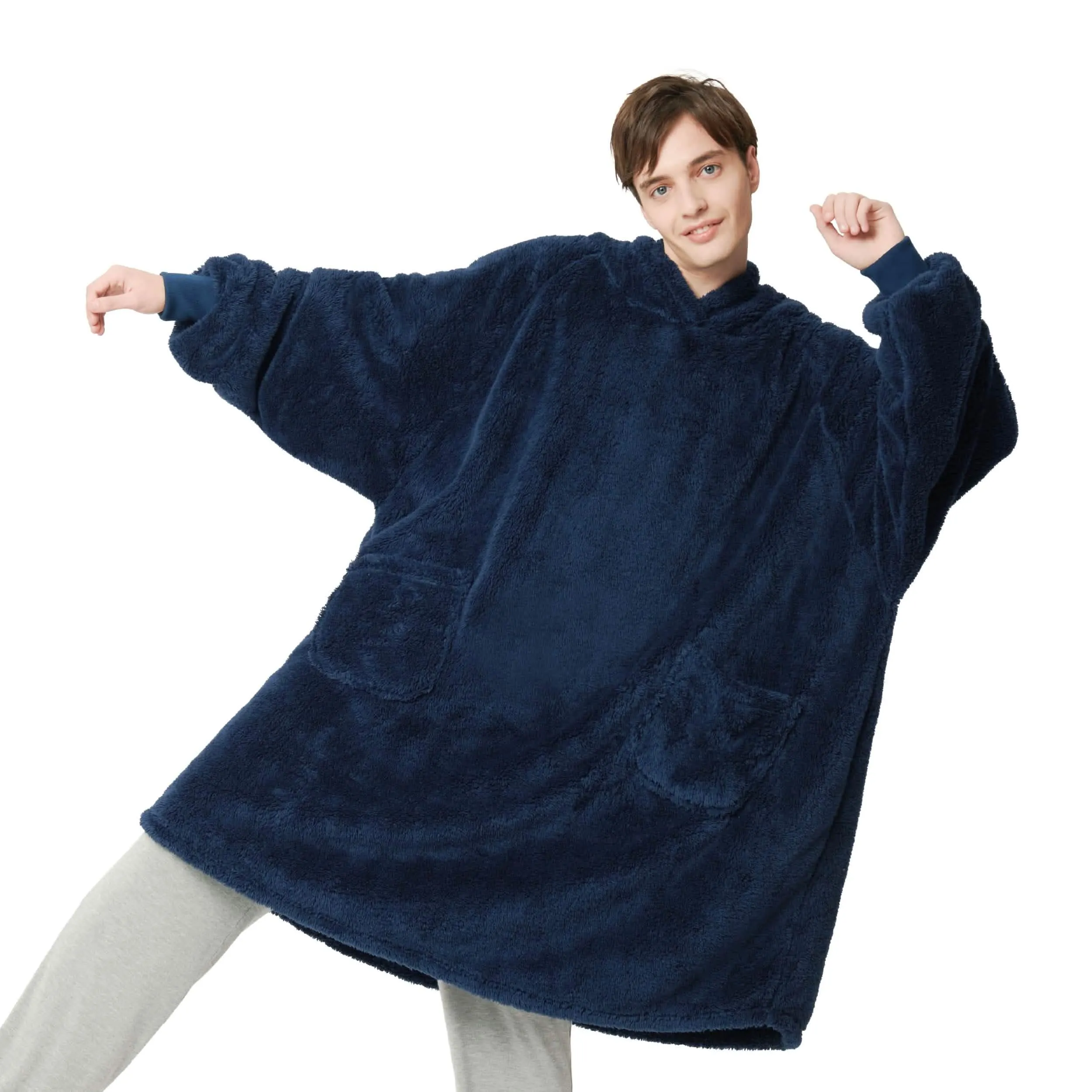 Fuzzy Sherpa Wearable Blanket Hoodie