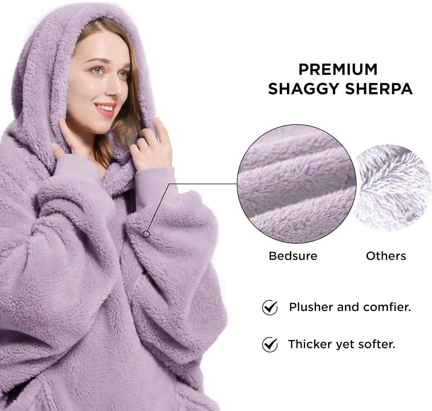 Fuzzy Sherpa Wearable Blanket Hoodie