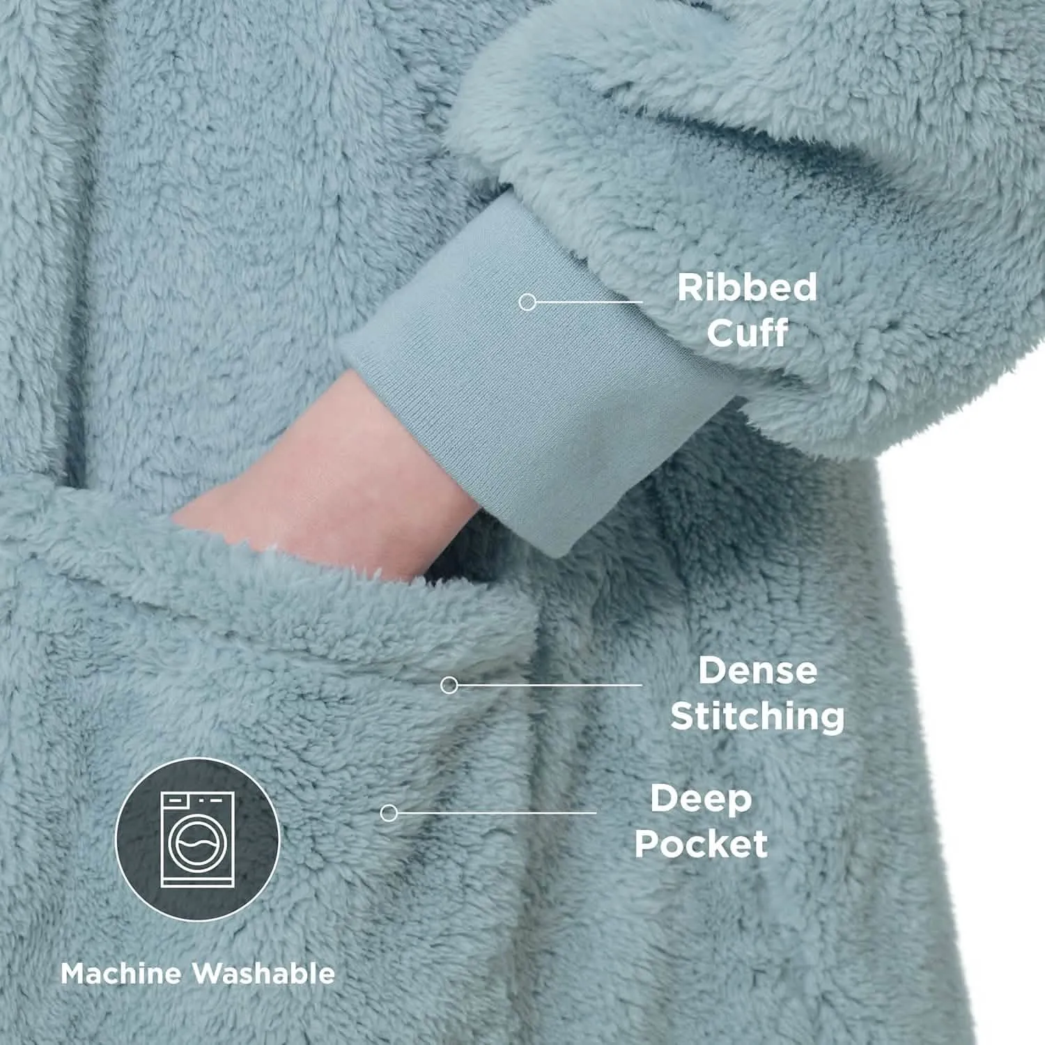 Fuzzy Sherpa Wearable Blanket Hoodie