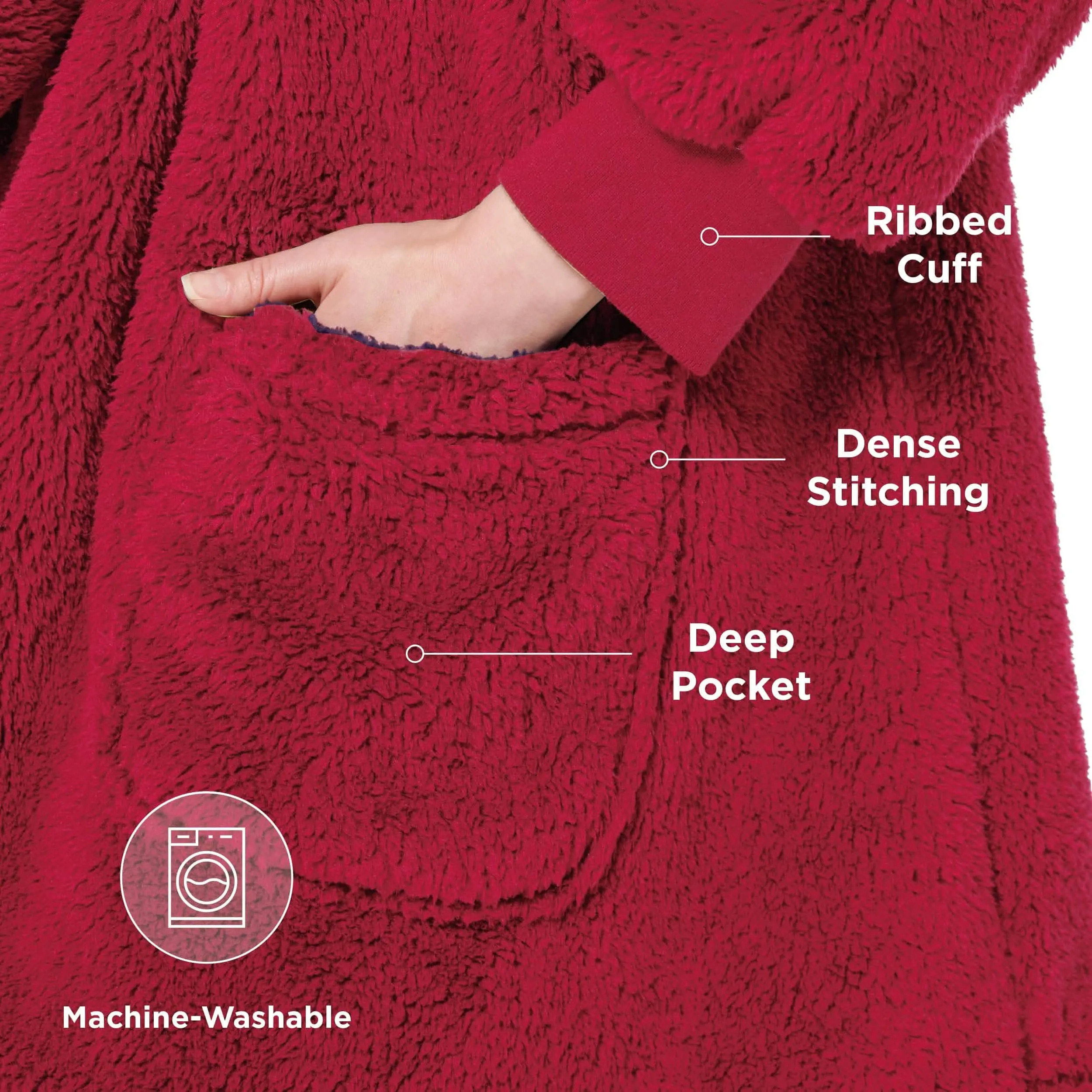 Fuzzy Sherpa Wearable Blanket Hoodie