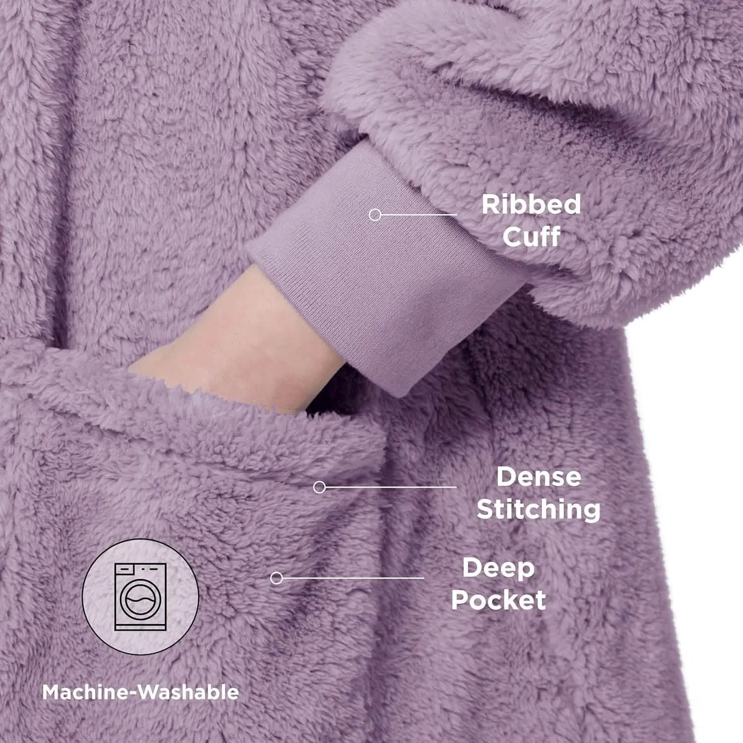 Fuzzy Sherpa Wearable Blanket Hoodie