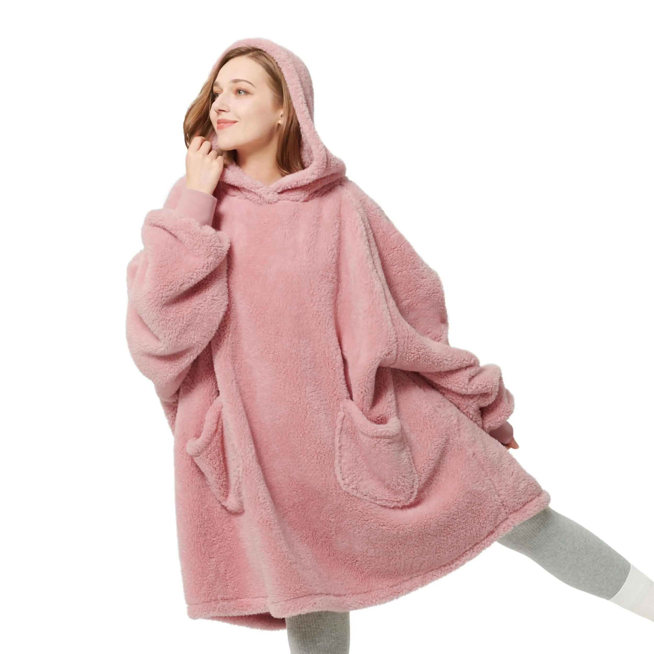 Fuzzy Sherpa Wearable Blanket Hoodie