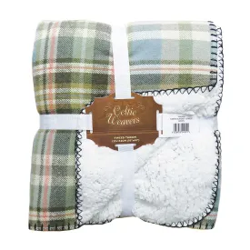 Green Country Tweed Sherpa Fleece Throw Blanket