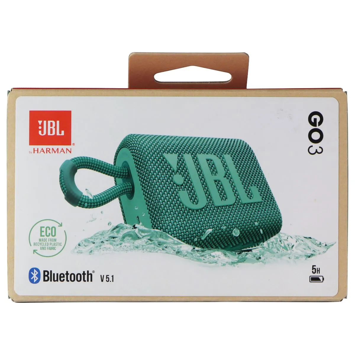 JBL Go 3 Eco Portable Waterproof Bluetooth Speaker - Green