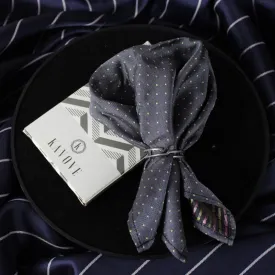 Kovove The Refreshing Twin Polka Dot  Grey Pocket Square For Men