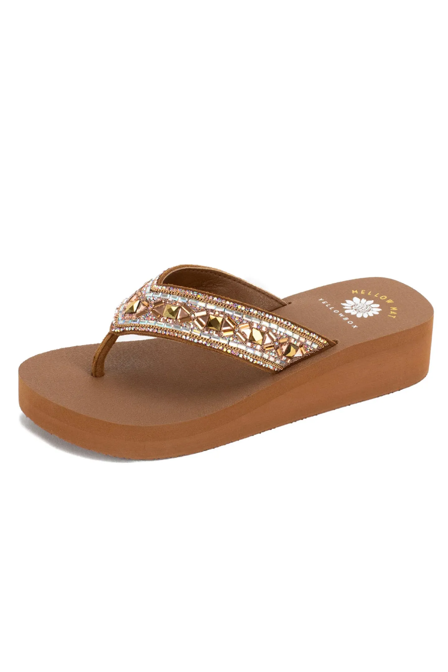 LIRA Tan Wedge Sandal by Yellow Box