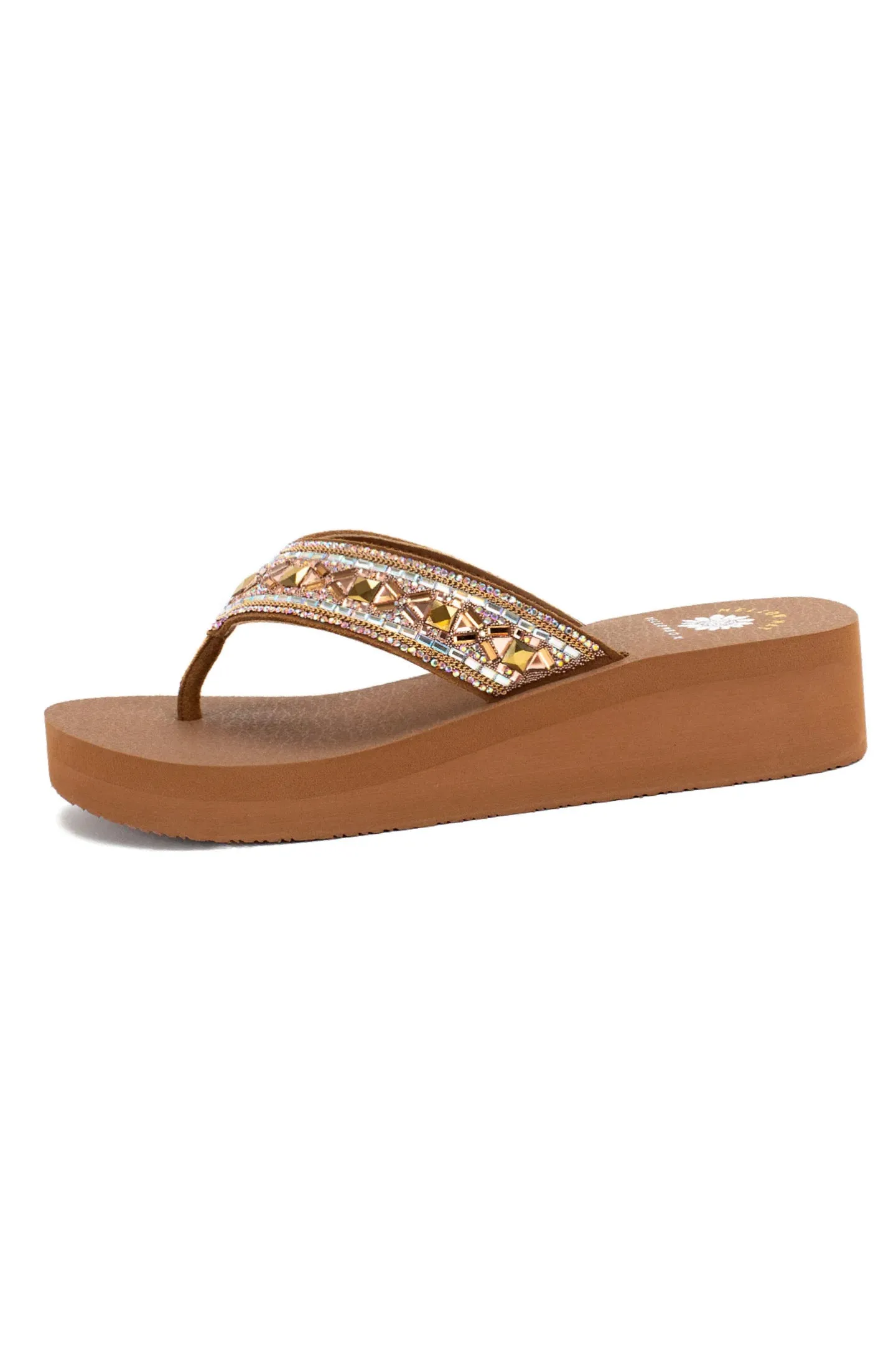 LIRA Tan Wedge Sandal by Yellow Box