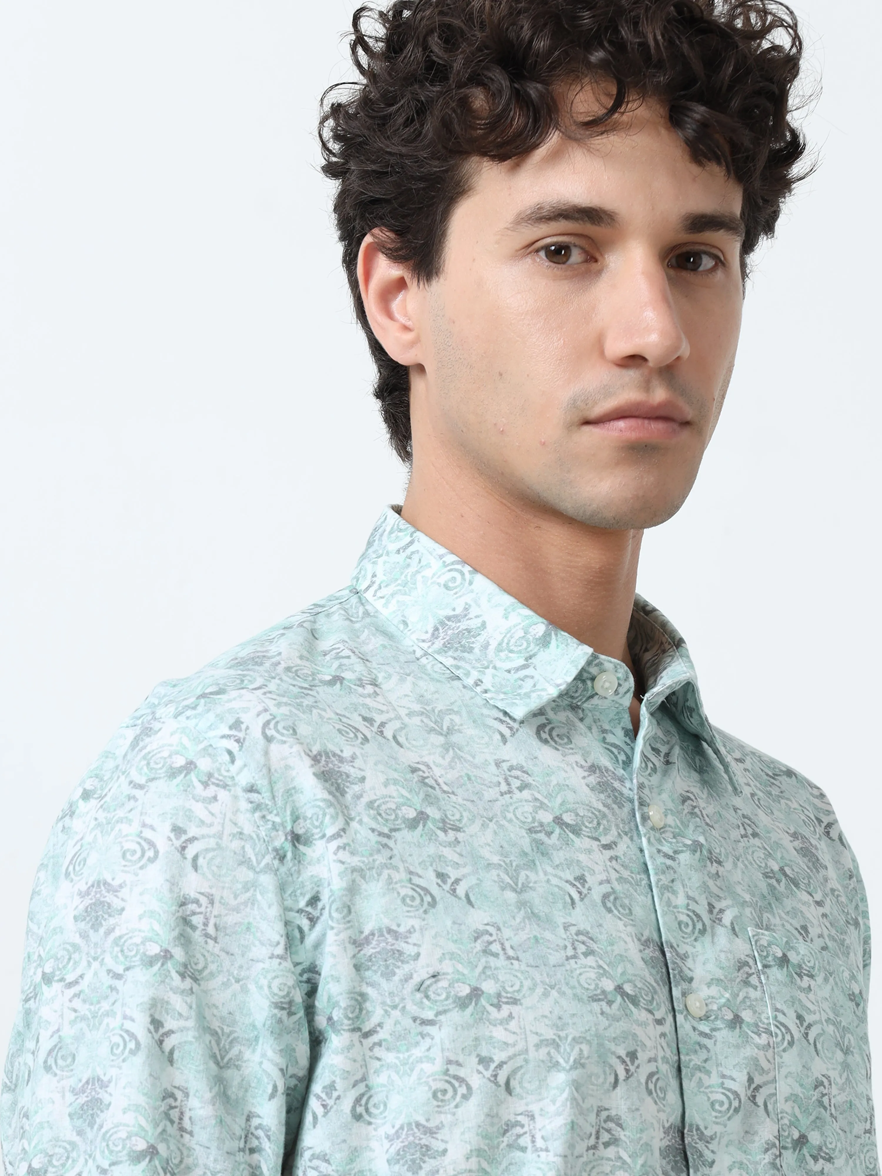 Lyra - Printed Full Sleeve Shirt - Blue