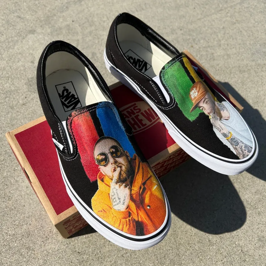 Mac Miller K.I.D.S. Custom Sneakers - Black Slip Ons