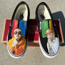 Mac Miller K.I.D.S. Custom Sneakers - Black Slip Ons