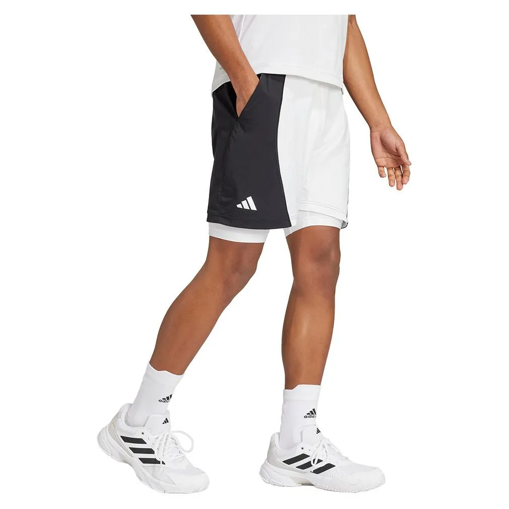 Mens Short and Tight Tennis Set White and Black