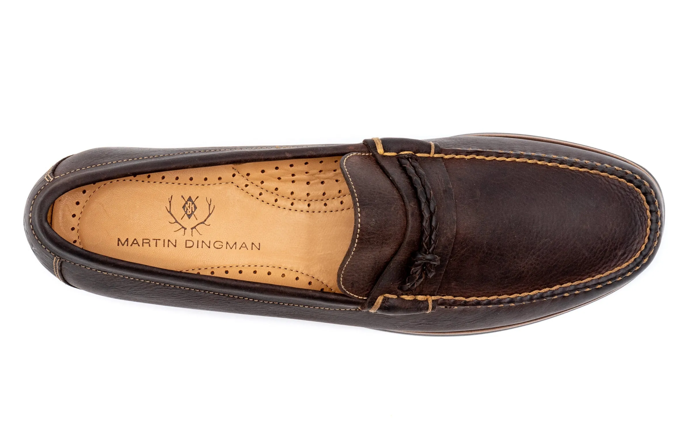 Montgomery Saddle Leather Braided Knot Loafers - Walnut