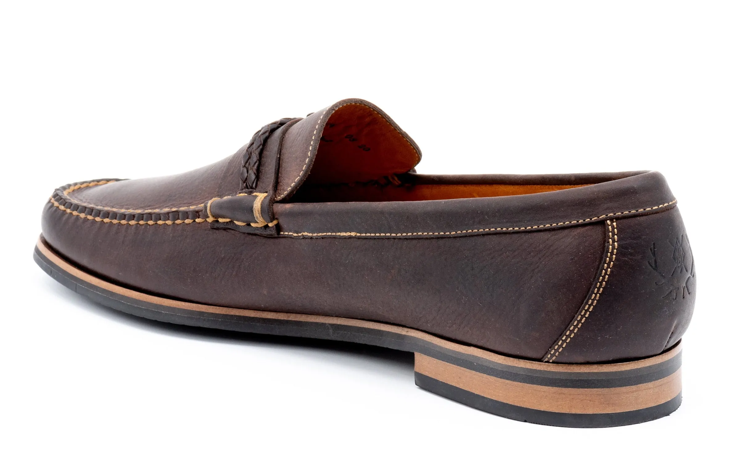 Montgomery Saddle Leather Braided Knot Loafers - Walnut