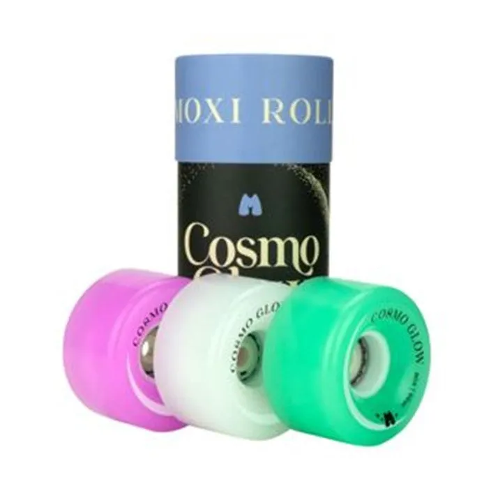 Moxi Light Up Cosmo Glow White Rain Wheels 80A - 4 Pack