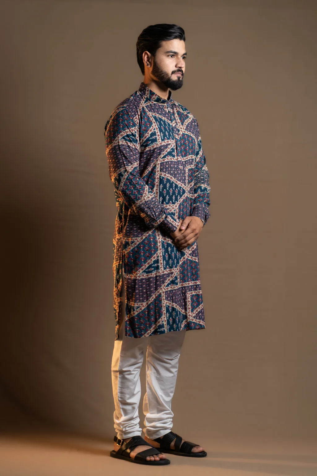 MULTICOLOURS PATTERNS PRINTED KURTA PAJAMA