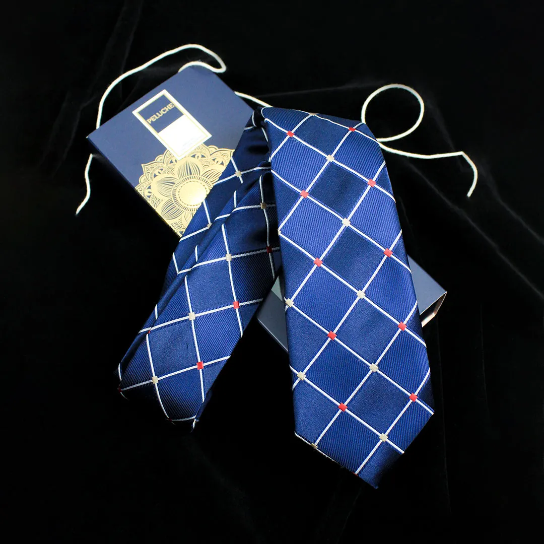 Peluche Alluring Checks Microfiber Necktie For Men