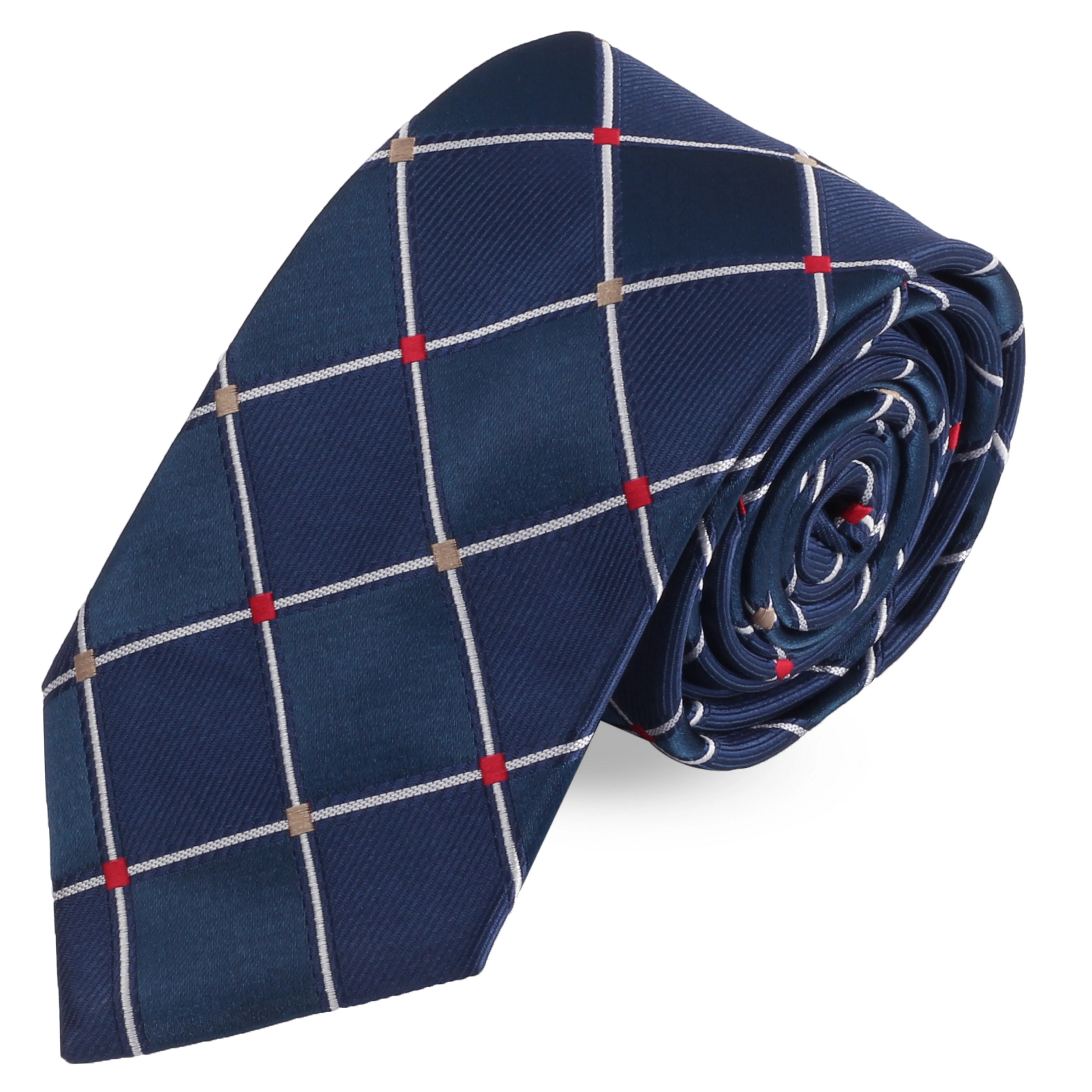 Peluche Alluring Checks Microfiber Necktie For Men