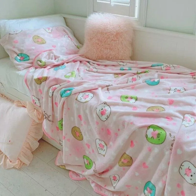 Pink Hamster Fuzzy Blanket