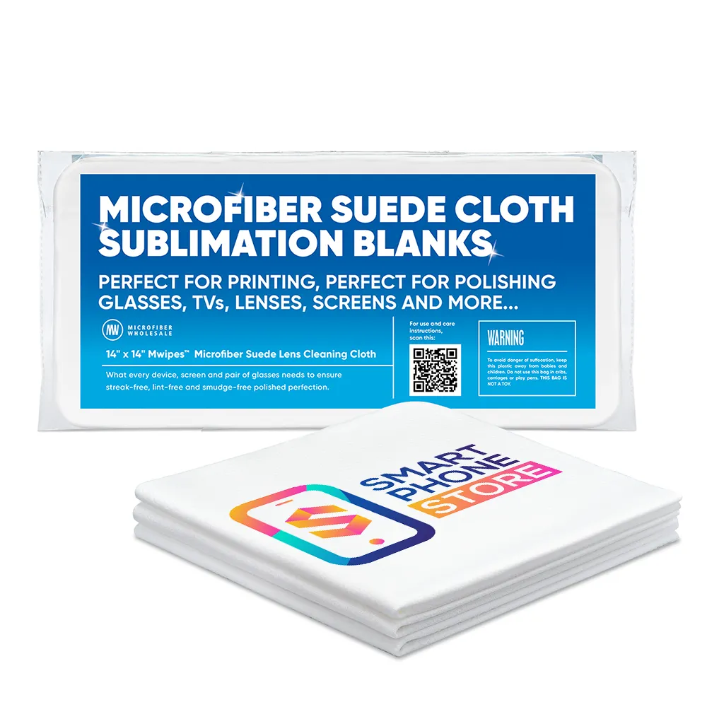 Printed 14"x14" MWipes™ Suede Microfiber Screen Cleaning Cloth