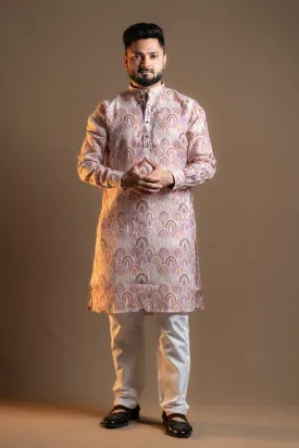 PRINTED PINK KURTA PAJAMA