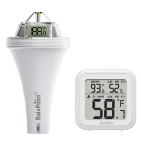 RAINPOINT Wireless Pool Thermometer - Accurate Swimming Pool and Pond Temperature Monitor with Indoor Display - Pool Sensor Displays °C Only