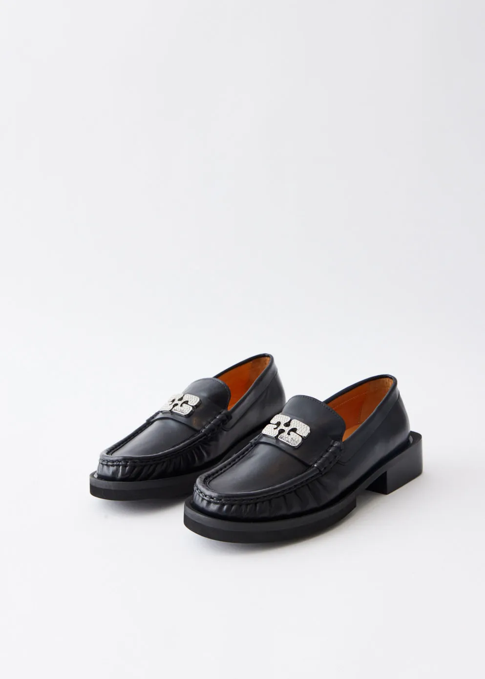 Rhinestone Logo Loafers