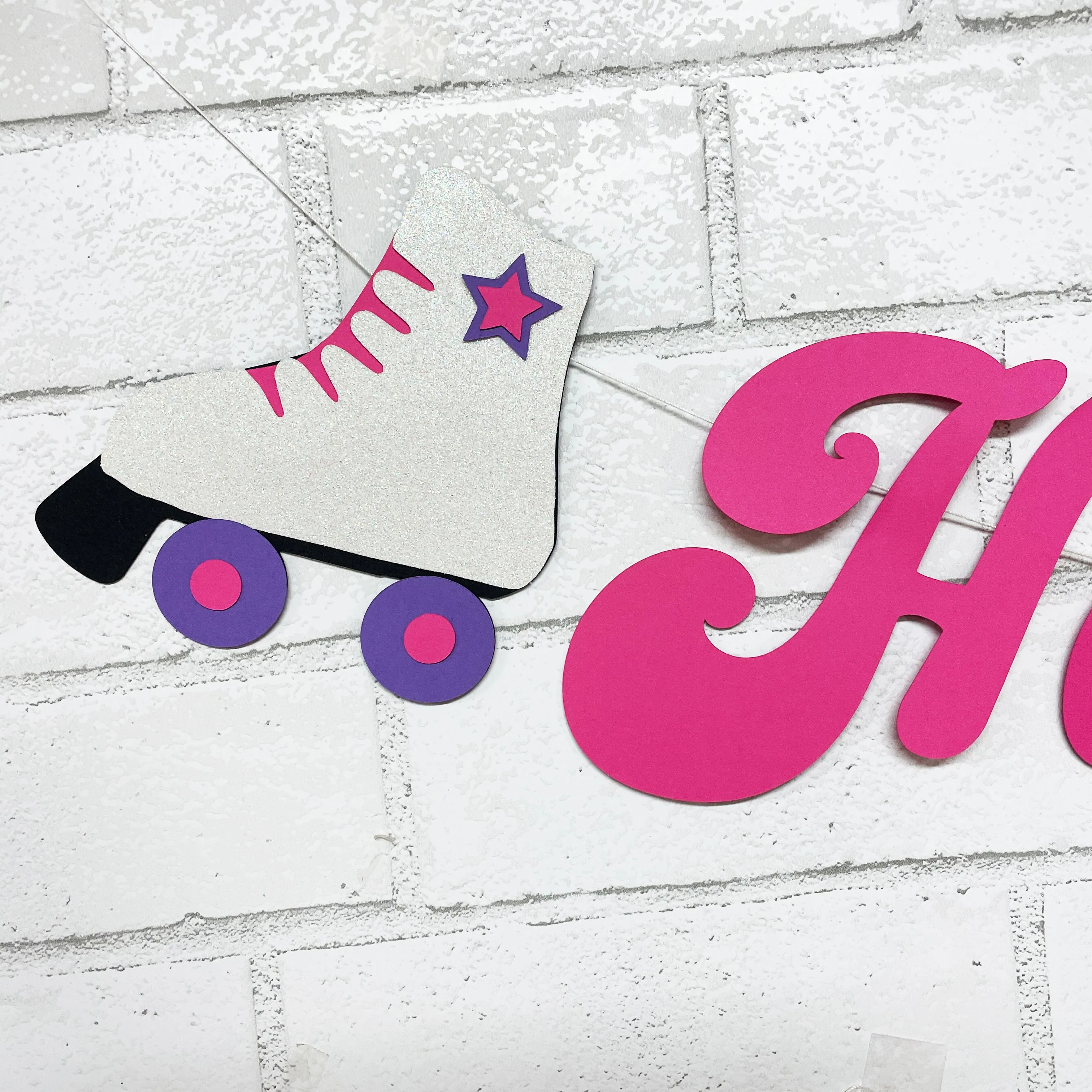 Roller Skate Birthday Banner