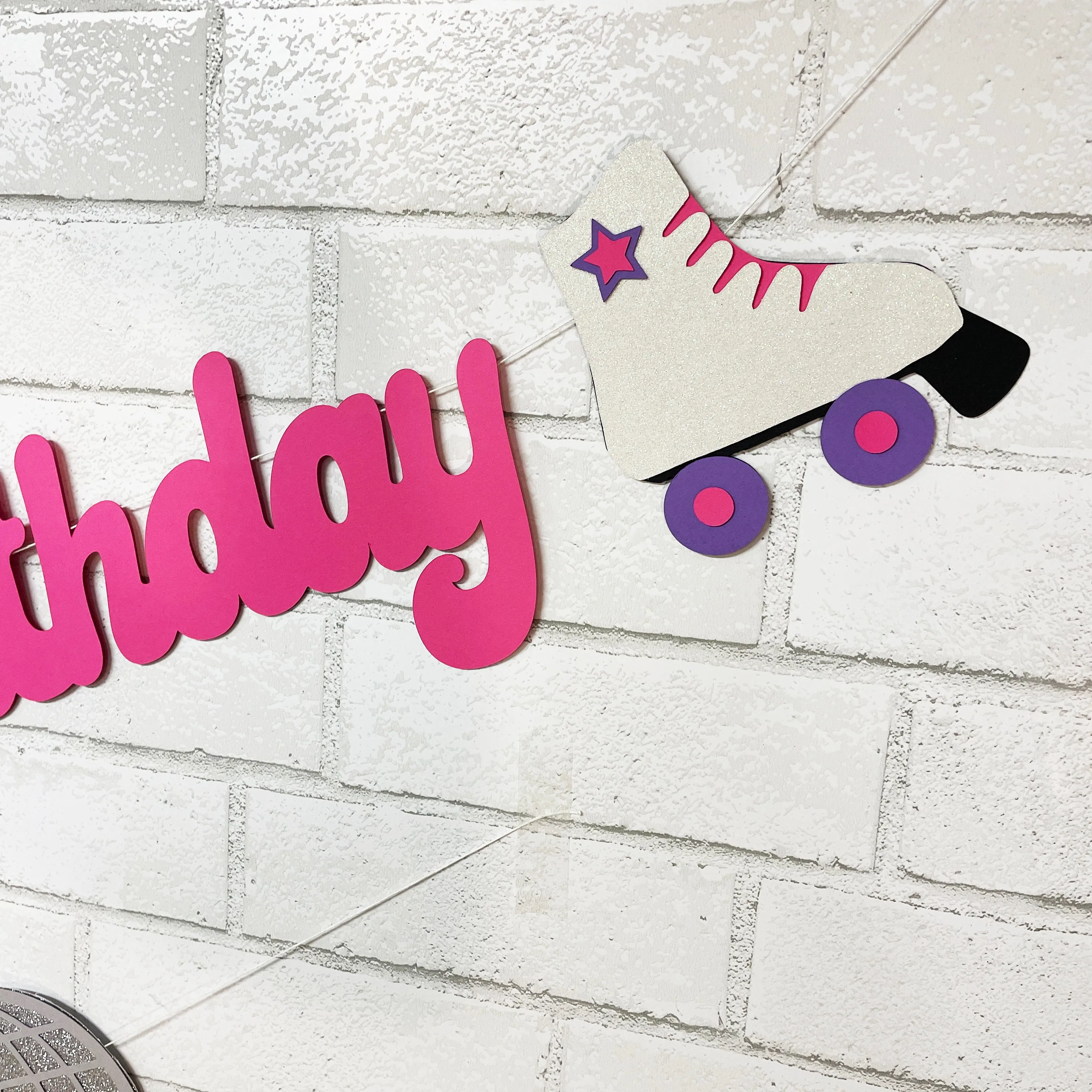 Roller Skate Birthday Banner