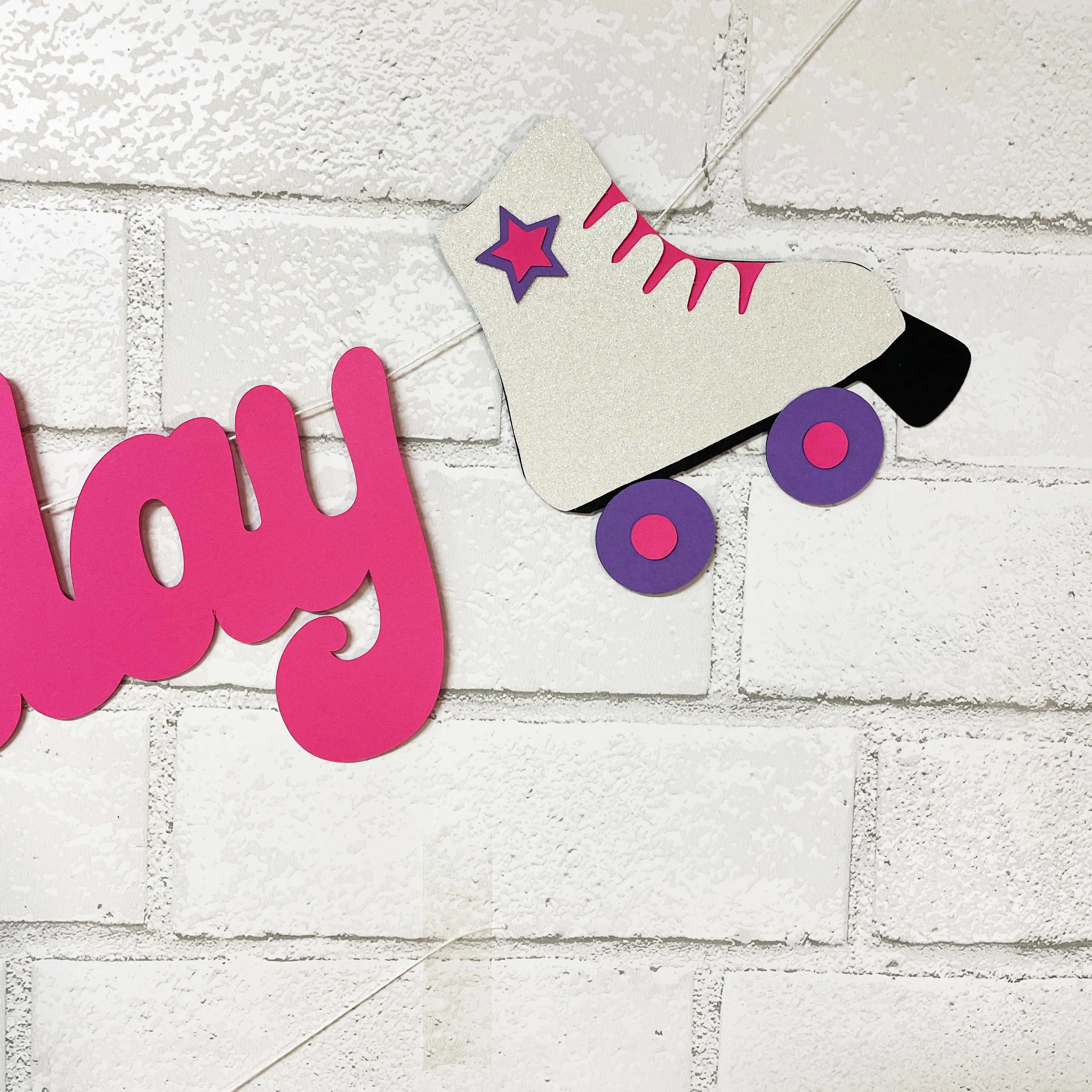 Roller Skate Birthday Banner