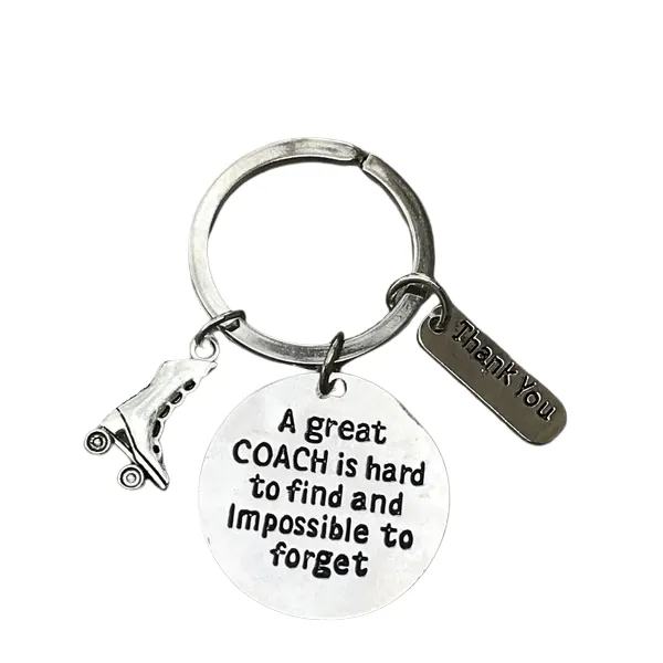 Roller Skating Coach Keychain -A Great Coach is Hard to Find but Impossible to Forget