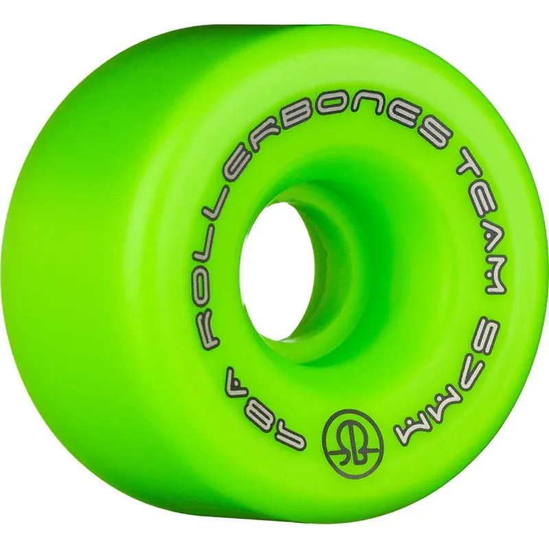 RollerBones Team Logo Green 57mm 98A Roller Skate Wheels 8pk