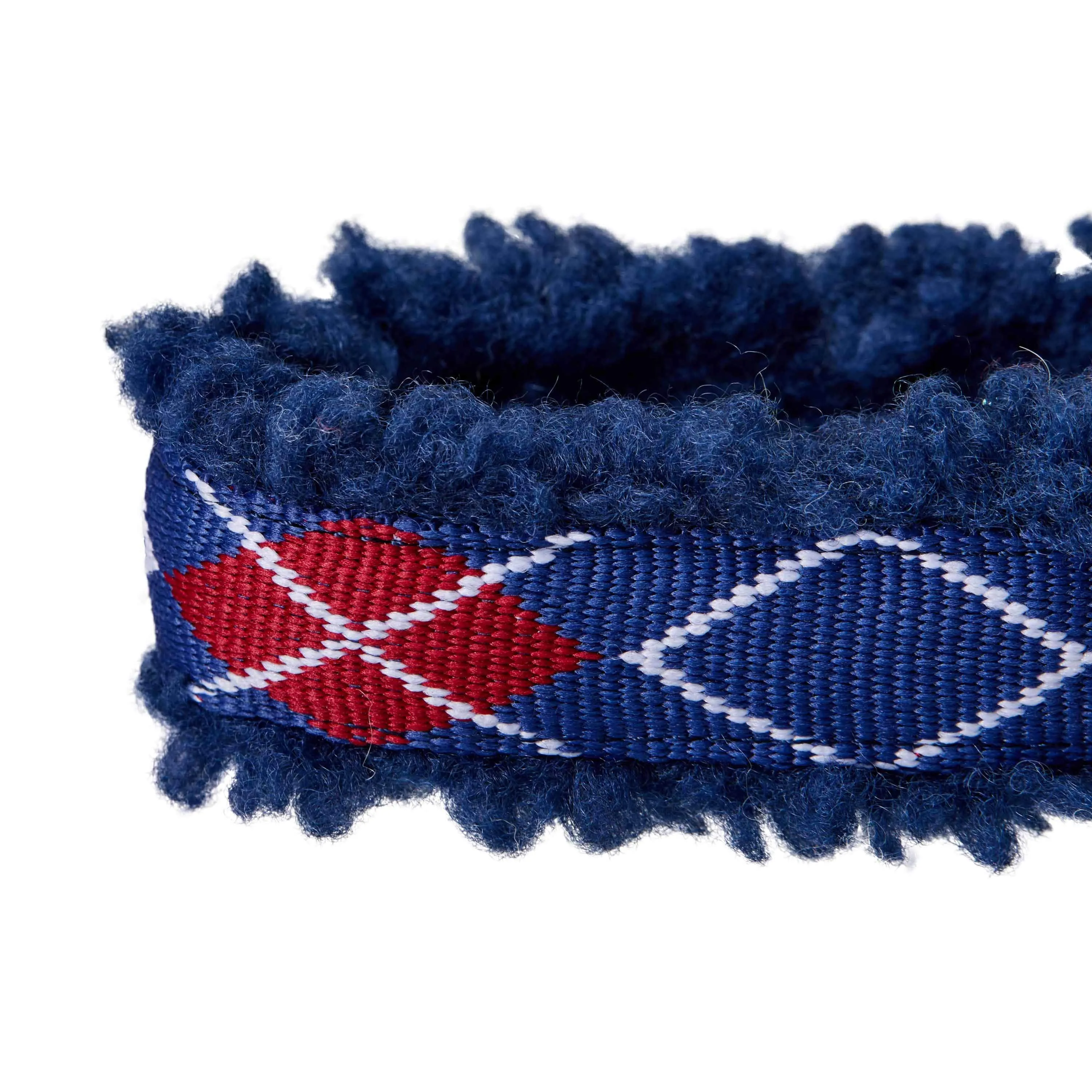 Sherpa Fleece Padded Dog Collar in Scottish Argyle