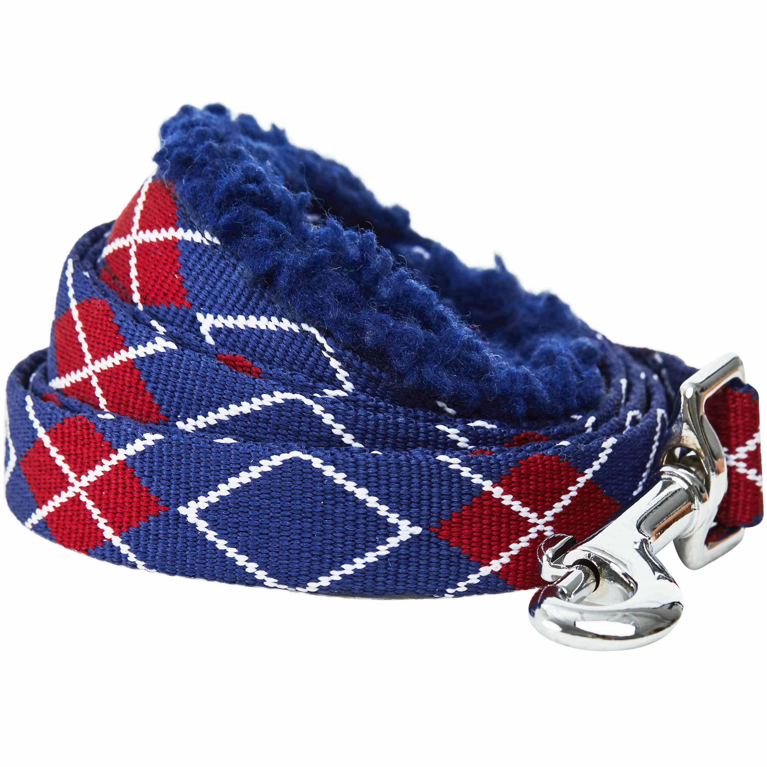 Sherpa Fleece Padded Dog Leash in Scottish Argyle