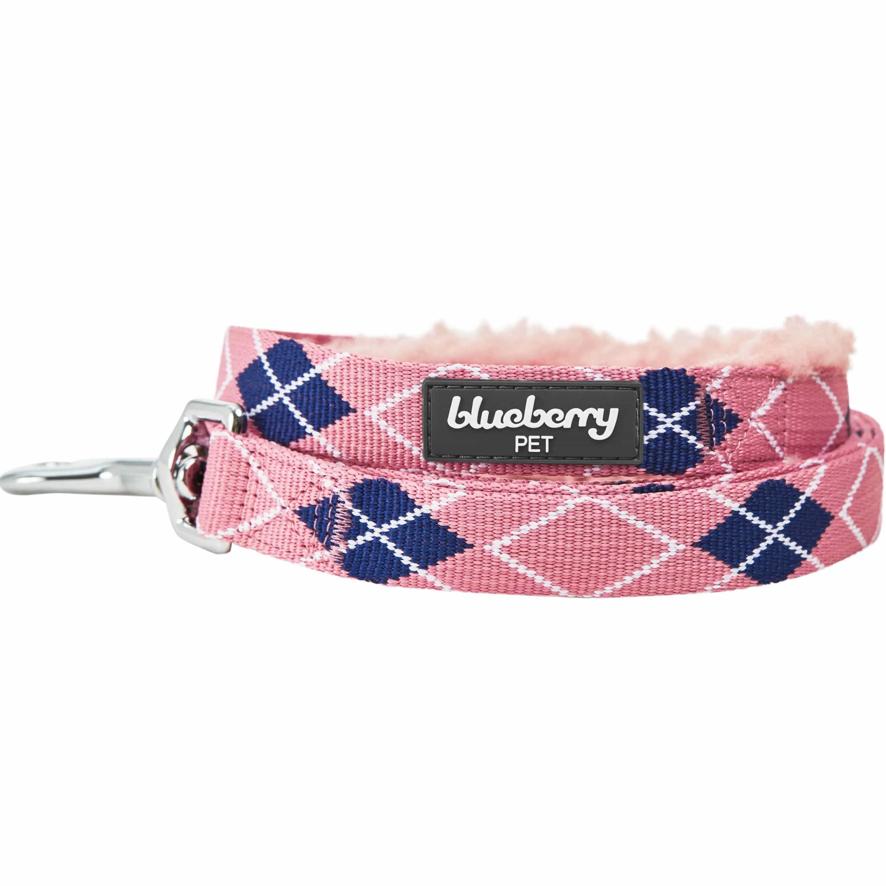 Sherpa Fleece Padded Dog Leash in Scottish Argyle