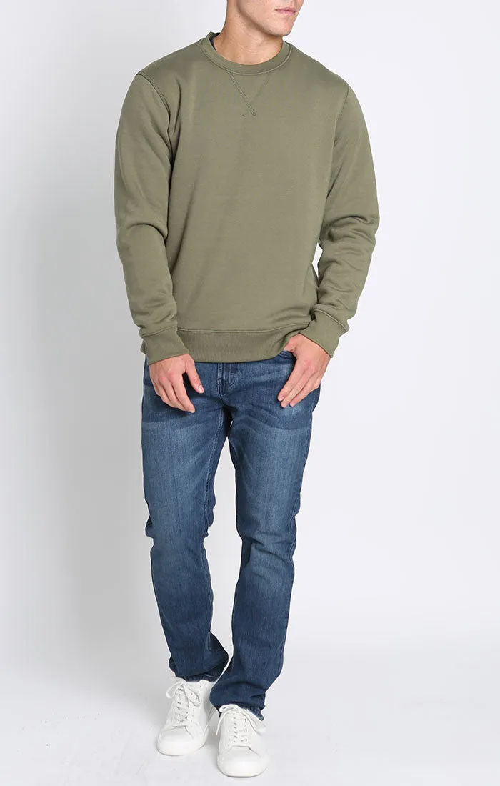 Sherpa Lined Soft Touch Fleece Crewneck