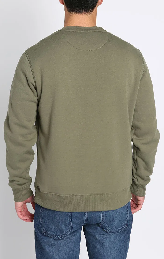 Sherpa Lined Soft Touch Fleece Crewneck