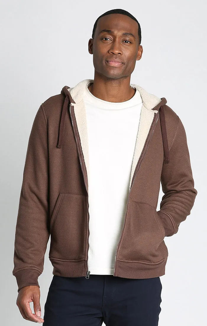 Sherpa Lined Waffle Hoodie