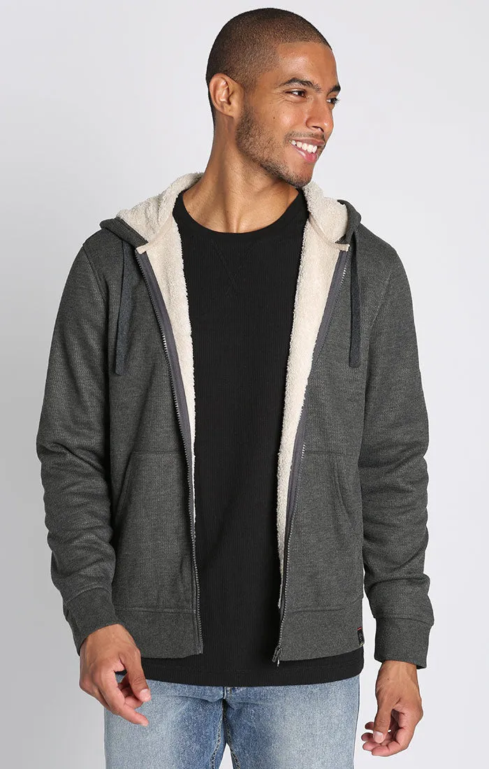 Sherpa Lined Waffle Hoodie