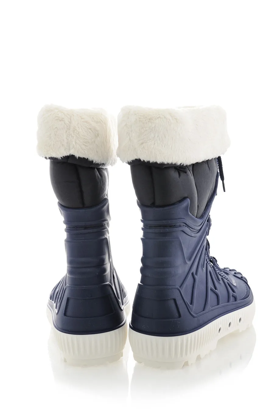 SIBEIRA Blue Fur Rubber Snow Boots