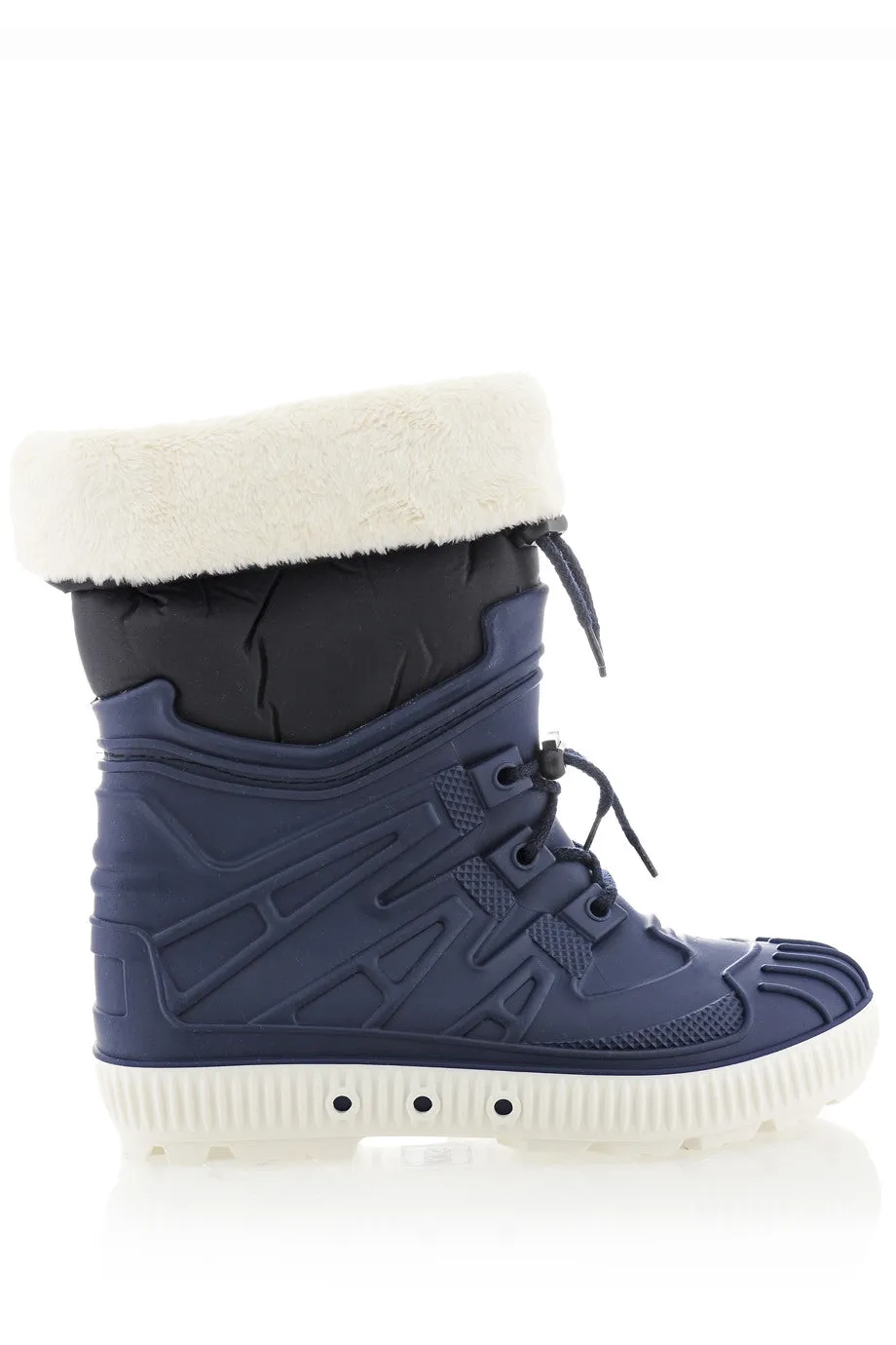 SIBEIRA Blue Fur Rubber Snow Boots