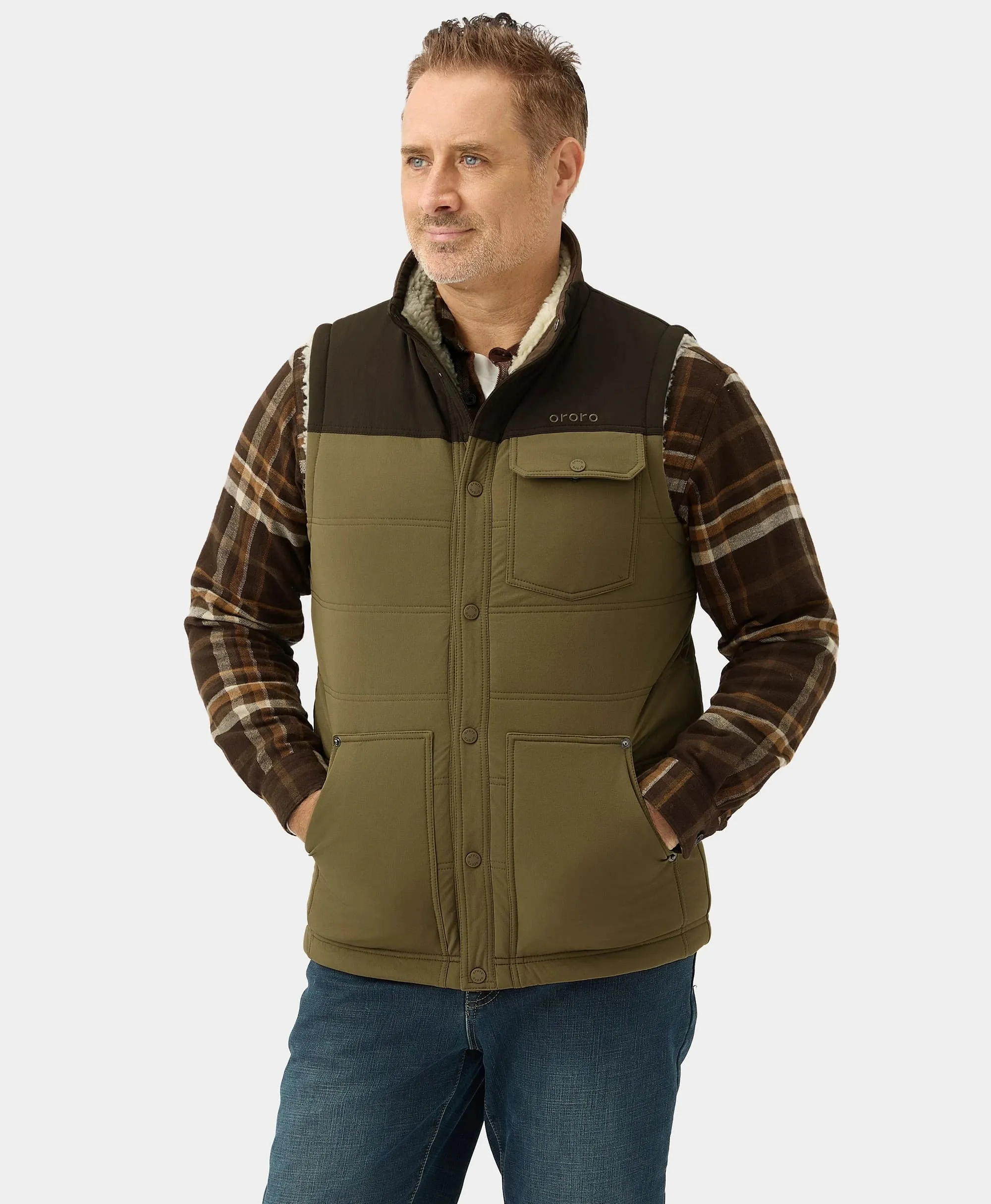 Sierra Men's Heated Sherpa Lined Vest