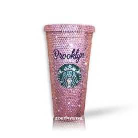 Stylish BLING Crystallized STARBUCKS Cold Cup Light Pink